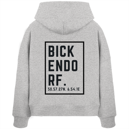 Bickendorf Koordinaten (großer Druck auf dem Rücken) - Womens Organic Boxcut Hoodie