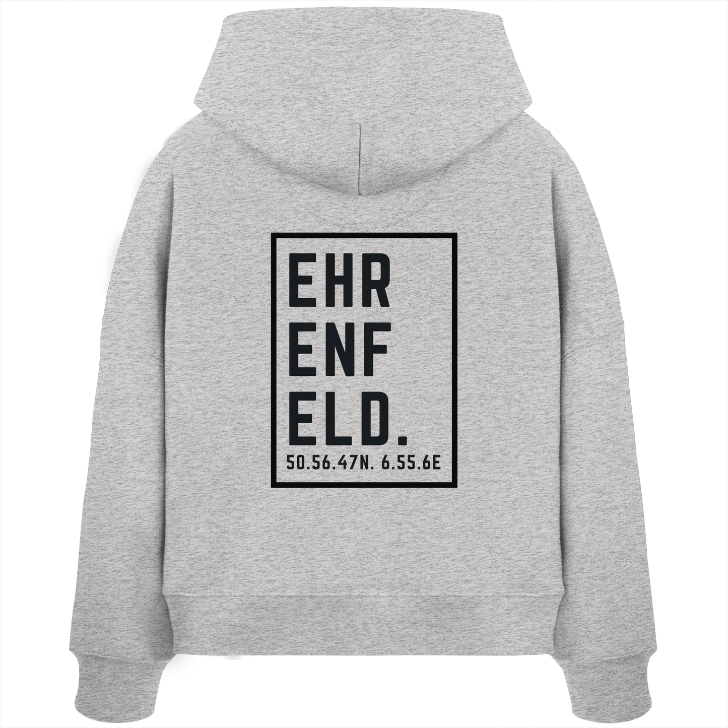 Ehrenfeld Koordinaten (großer Druck auf dem Rücken) - Womens Organic Boxcut Hoodie
