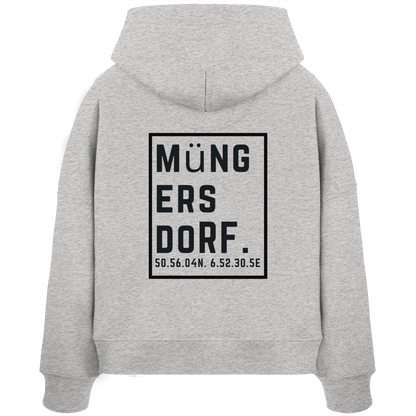 Müngersdorf Koordinaten (großer Druck auf dem Rücken) - Womens Organic Boxcut Hoodie