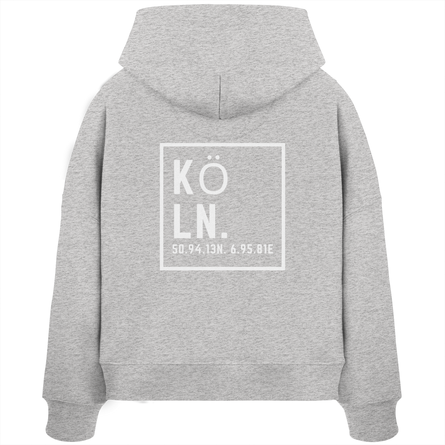 Köln Koordinaten (großer Druck auf dem Rücken) - Womens Organic Boxcut Hoodie
