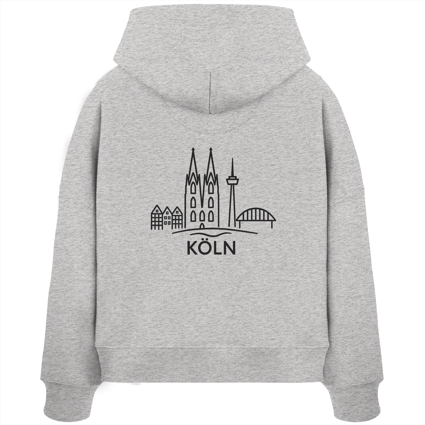 Köln Skyline (großer Druck auf dem Rücken) - Womens Organic Boxcut Hoodie