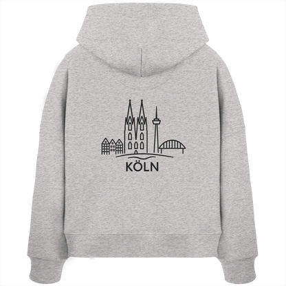 Köln Skyline (großer Druck auf dem Rücken) - Womens Organic Boxcut Hoodie