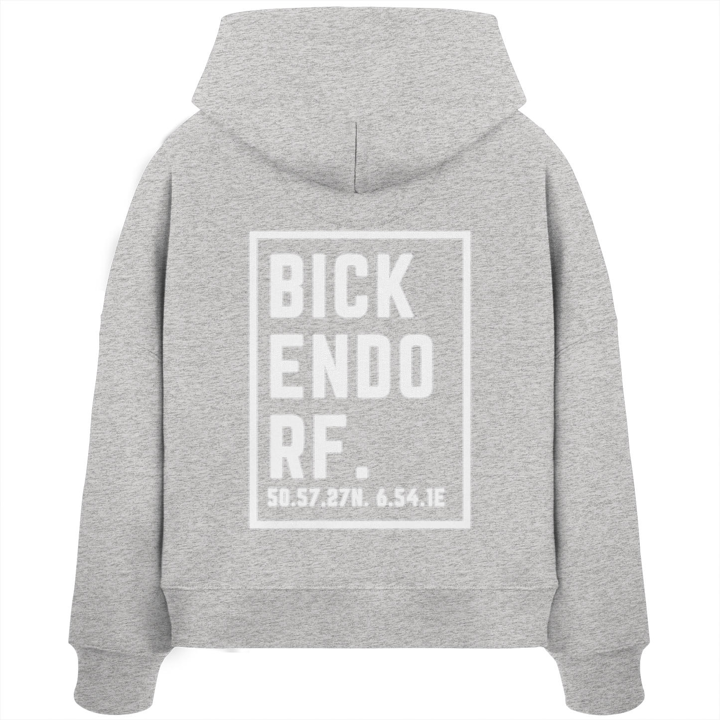 Bickendorf Koordinaten (großer Druck auf dem Rücken) - Womens Organic Boxcut Hoodie