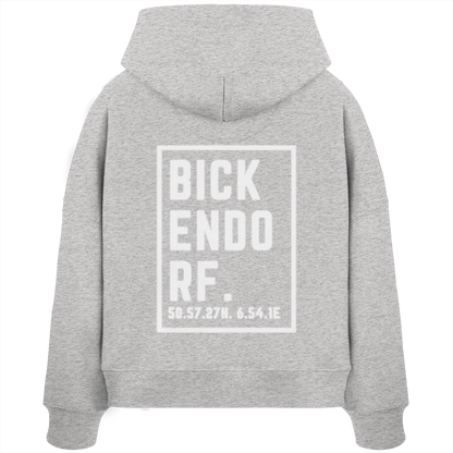 Bickendorf Koordinaten (großer Druck auf dem Rücken) - Womens Organic Boxcut Hoodie