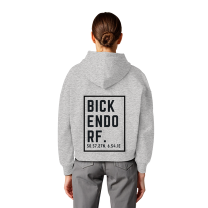 Bickendorf Koordinaten (großer Druck auf dem Rücken) - Womens Organic Boxcut Hoodie