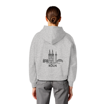 Köln Skyline (großer Druck auf dem Rücken) - Womens Organic Boxcut Hoodie