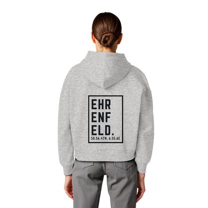 Ehrenfeld Koordinaten (großer Druck auf dem Rücken) - Womens Organic Boxcut Hoodie