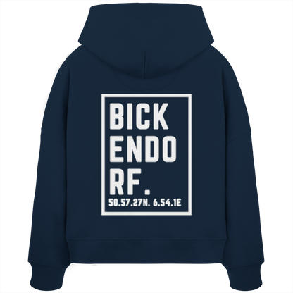 Bickendorf Koordinaten (großer Druck auf dem Rücken) - Womens Organic Boxcut Hoodie