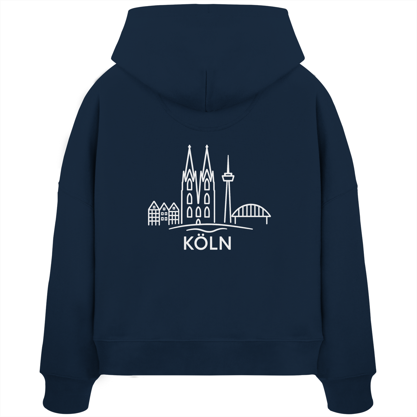 Köln Skyline (großer Druck auf dem Rücken) - Womens Organic Boxcut Hoodie