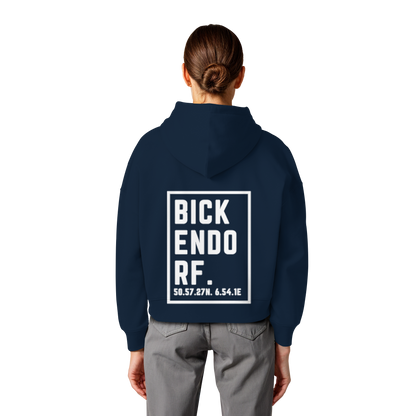 Bickendorf Koordinaten (großer Druck auf dem Rücken) - Womens Organic Boxcut Hoodie