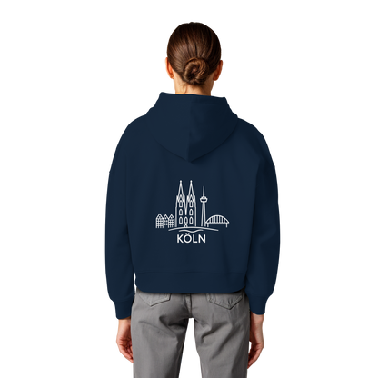 Köln Skyline (großer Druck auf dem Rücken) - Womens Organic Boxcut Hoodie