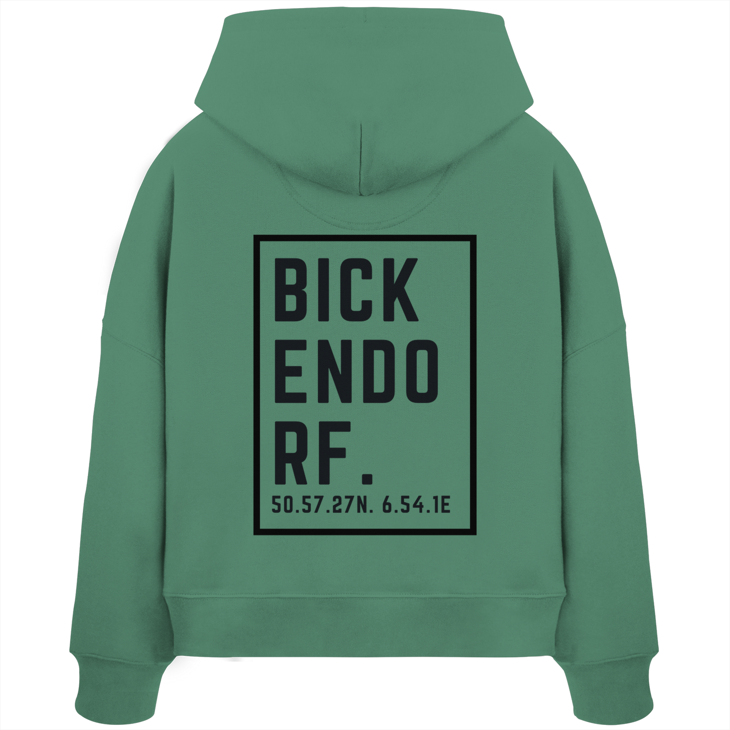 Bickendorf Koordinaten (großer Druck auf dem Rücken) - Womens Organic Boxcut Hoodie