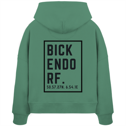 Bickendorf Koordinaten (großer Druck auf dem Rücken) - Womens Organic Boxcut Hoodie
