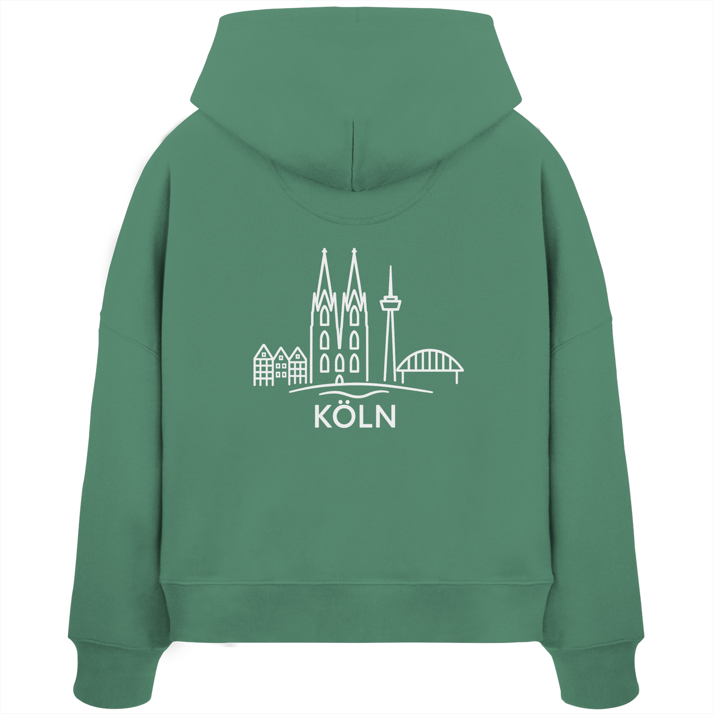 Köln Skyline (großer Druck auf dem Rücken) - Womens Organic Boxcut Hoodie