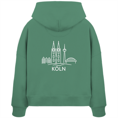 Köln Skyline (großer Druck auf dem Rücken) - Womens Organic Boxcut Hoodie