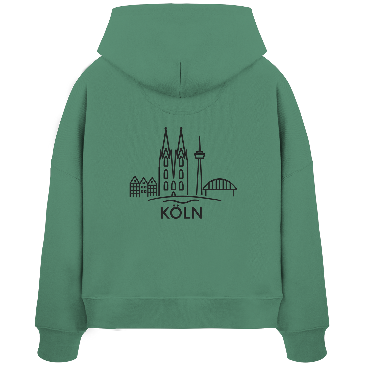 Köln Skyline (großer Druck auf dem Rücken) - Womens Organic Boxcut Hoodie