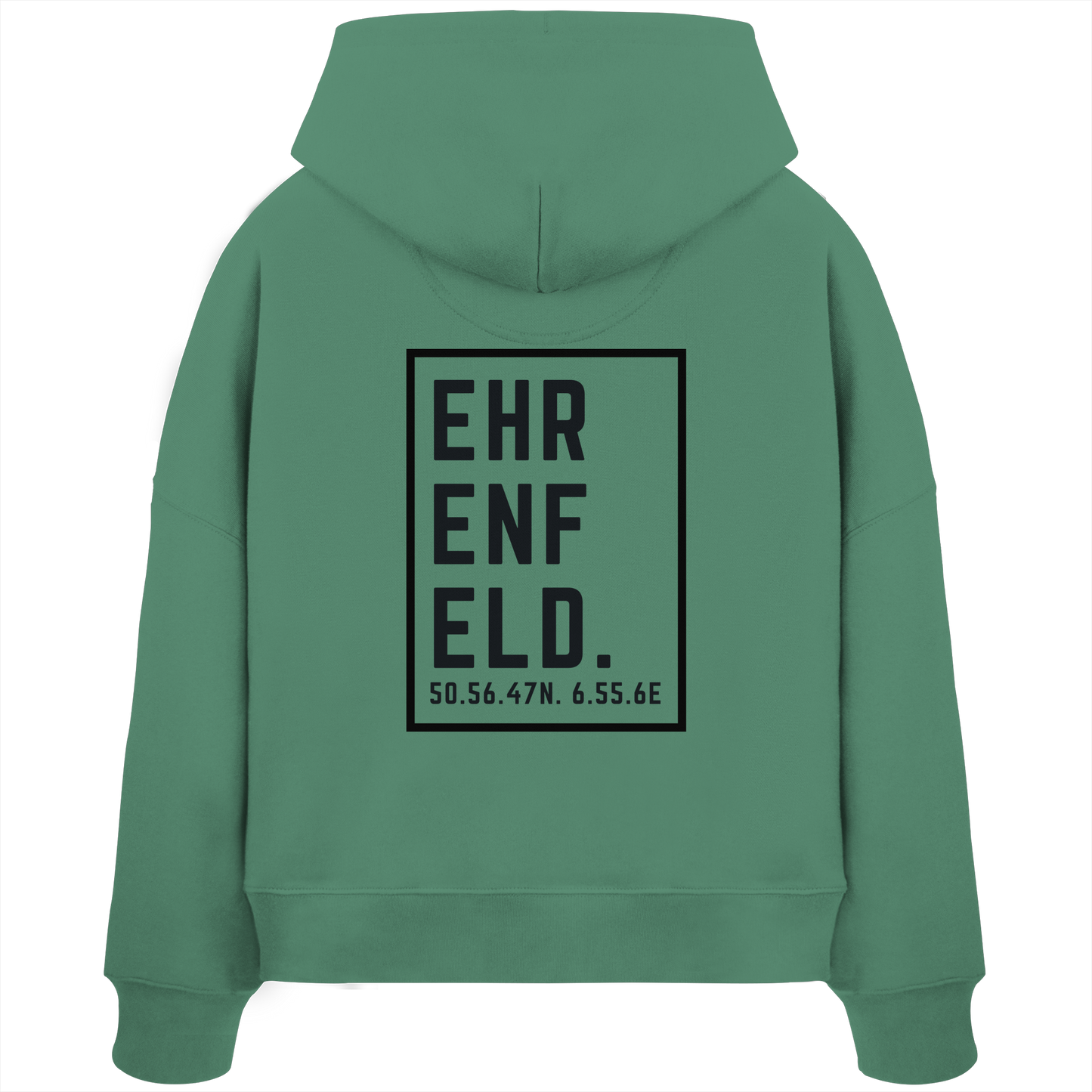 Ehrenfeld Koordinaten (großer Druck auf dem Rücken) - Womens Organic Boxcut Hoodie