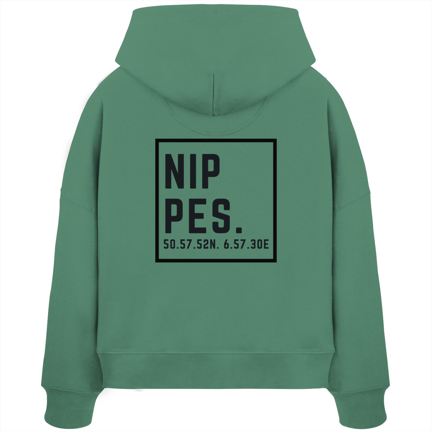 Nippes Koordinaten (großer Druck auf dem Rücken) - Womens Organic Boxcut Hoodie