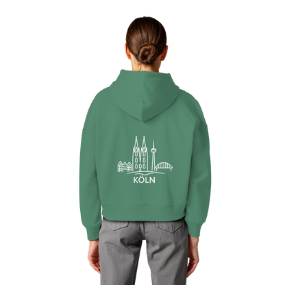Köln Skyline (großer Druck auf dem Rücken) - Womens Organic Boxcut Hoodie