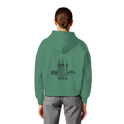 Köln Skyline (großer Druck auf dem Rücken) - Womens Organic Boxcut Hoodie