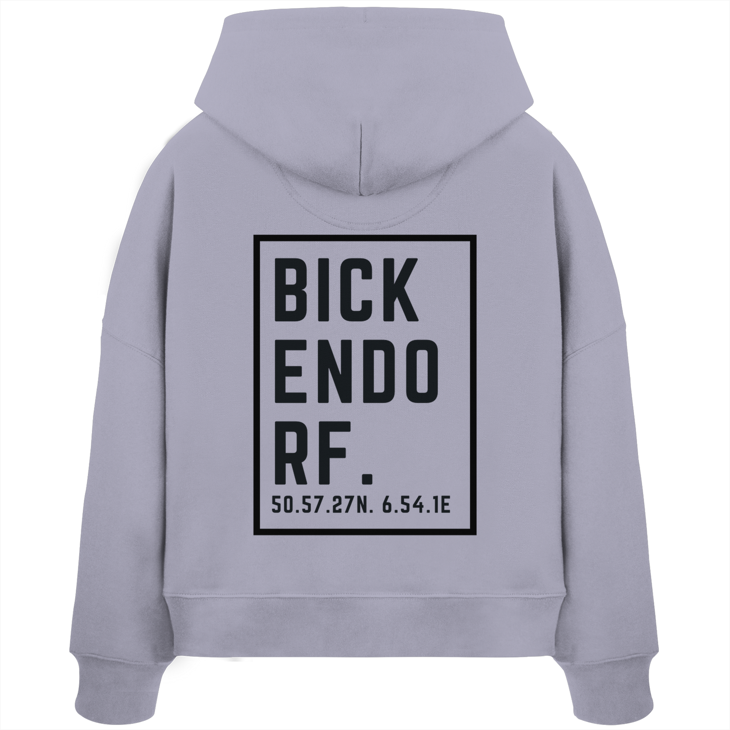 Bickendorf Koordinaten (großer Druck auf dem Rücken) - Womens Organic Boxcut Hoodie
