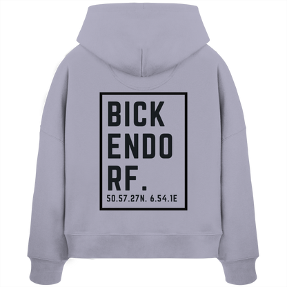 Bickendorf Koordinaten (großer Druck auf dem Rücken) - Womens Organic Boxcut Hoodie
