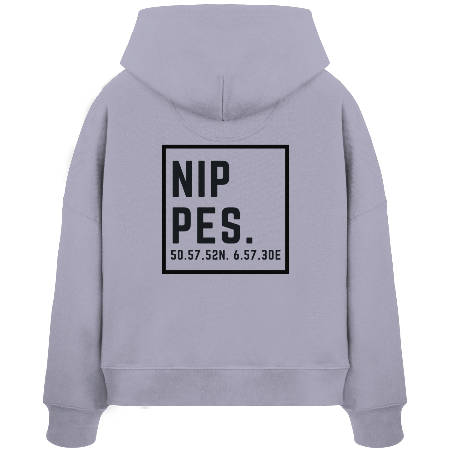Nippes Koordinaten (großer Druck auf dem Rücken) - Womens Organic Boxcut Hoodie