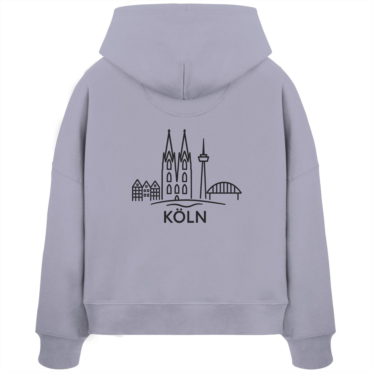 Köln Skyline (großer Druck auf dem Rücken) - Womens Organic Boxcut Hoodie