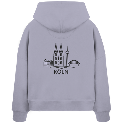 Köln Skyline (großer Druck auf dem Rücken) - Womens Organic Boxcut Hoodie