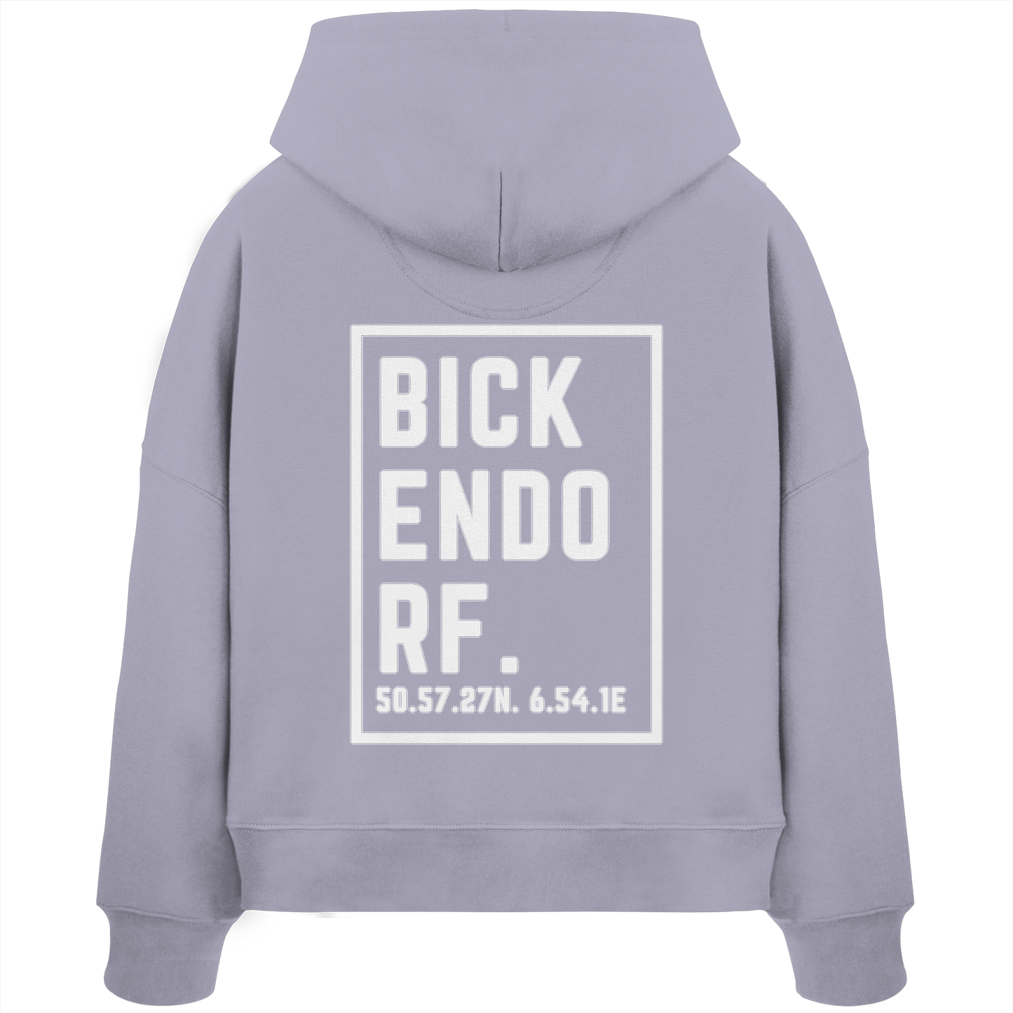 Bickendorf Koordinaten (großer Druck auf dem Rücken) - Womens Organic Boxcut Hoodie