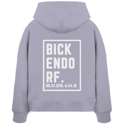 Bickendorf Koordinaten (großer Druck auf dem Rücken) - Womens Organic Boxcut Hoodie