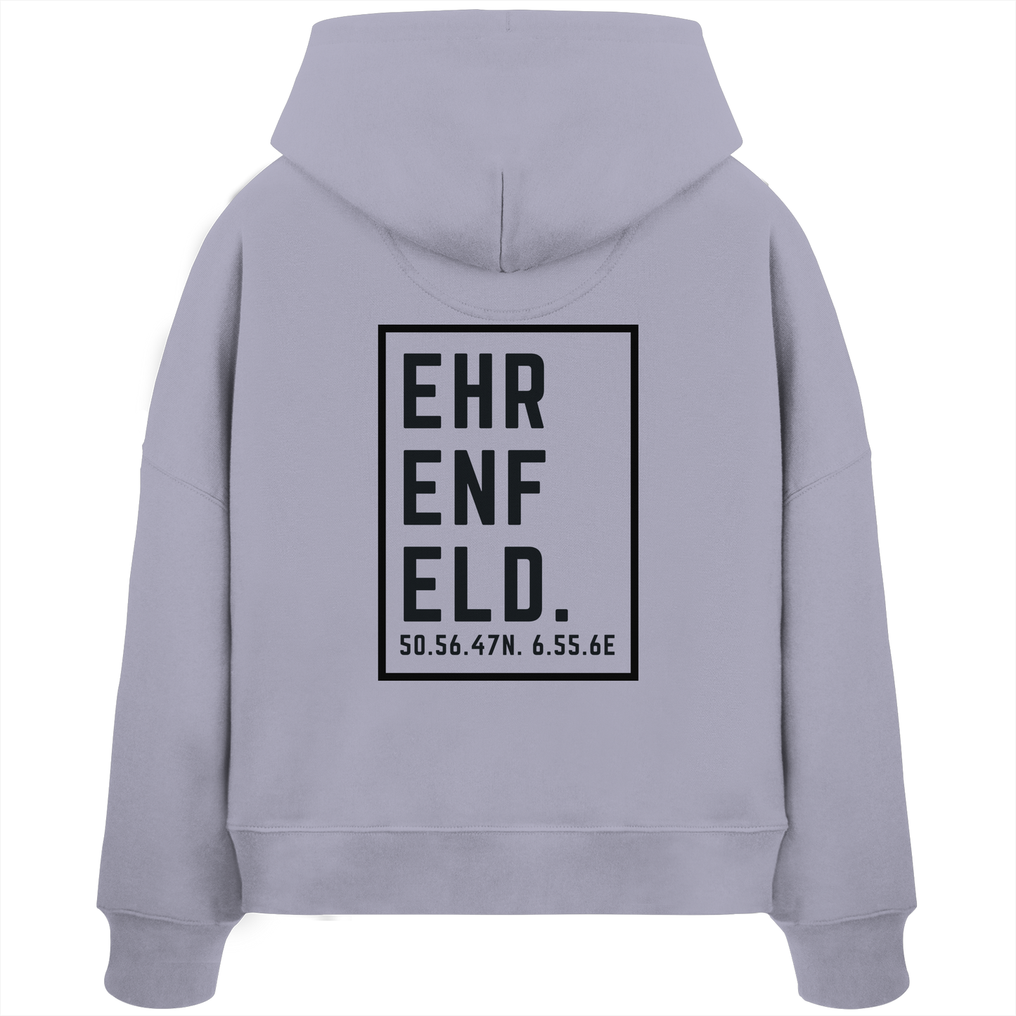 Ehrenfeld Koordinaten (großer Druck auf dem Rücken) - Womens Organic Boxcut Hoodie