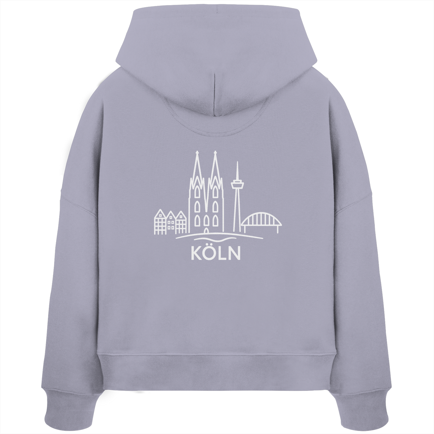 Köln Skyline (großer Druck auf dem Rücken) - Womens Organic Boxcut Hoodie