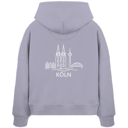 Köln Skyline (großer Druck auf dem Rücken) - Womens Organic Boxcut Hoodie