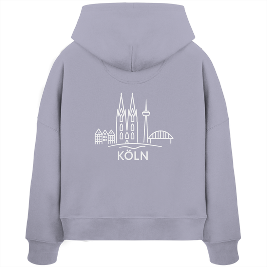 Köln Skyline (großer Druck auf dem Rücken) - Womens Organic Boxcut Hoodie