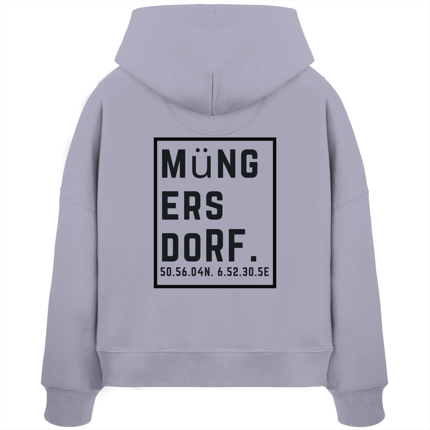 Müngersdorf Koordinaten (großer Druck auf dem Rücken) - Womens Organic Boxcut Hoodie