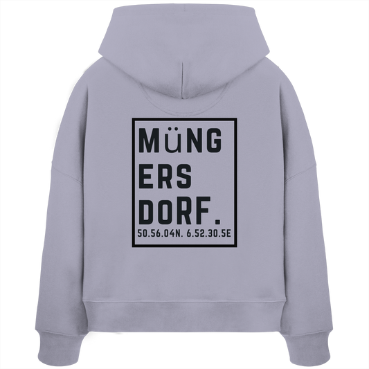 Müngersdorf Koordinaten (großer Druck auf dem Rücken) - Womens Organic Boxcut Hoodie