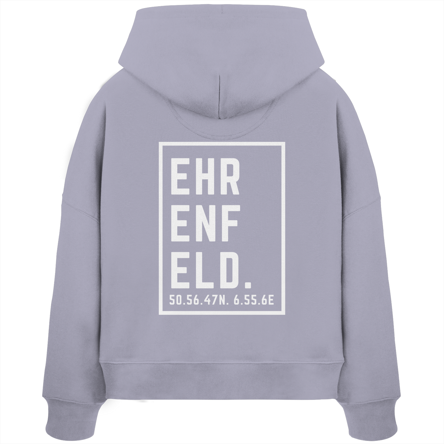Ehrenfeld Koordinaten (großer Druck auf dem Rücken) - Womens Organic Boxcut Hoodie