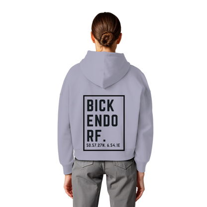 Bickendorf Koordinaten (großer Druck auf dem Rücken) - Womens Organic Boxcut Hoodie