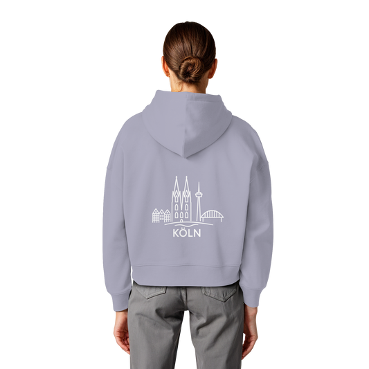 Köln Skyline (großer Druck auf dem Rücken) - Womens Organic Boxcut Hoodie
