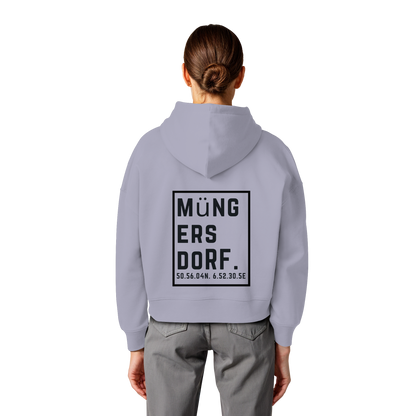 Müngersdorf Koordinaten (großer Druck auf dem Rücken) - Womens Organic Boxcut Hoodie