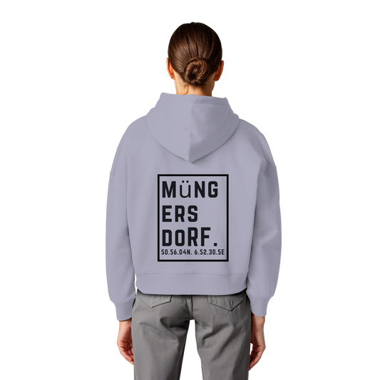 Müngersdorf Koordinaten (großer Druck auf dem Rücken) - Womens Organic Boxcut Hoodie