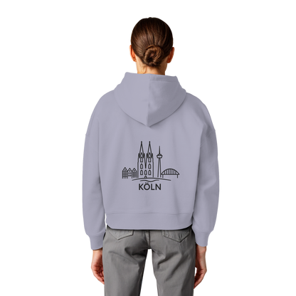 Köln Skyline (großer Druck auf dem Rücken) - Womens Organic Boxcut Hoodie