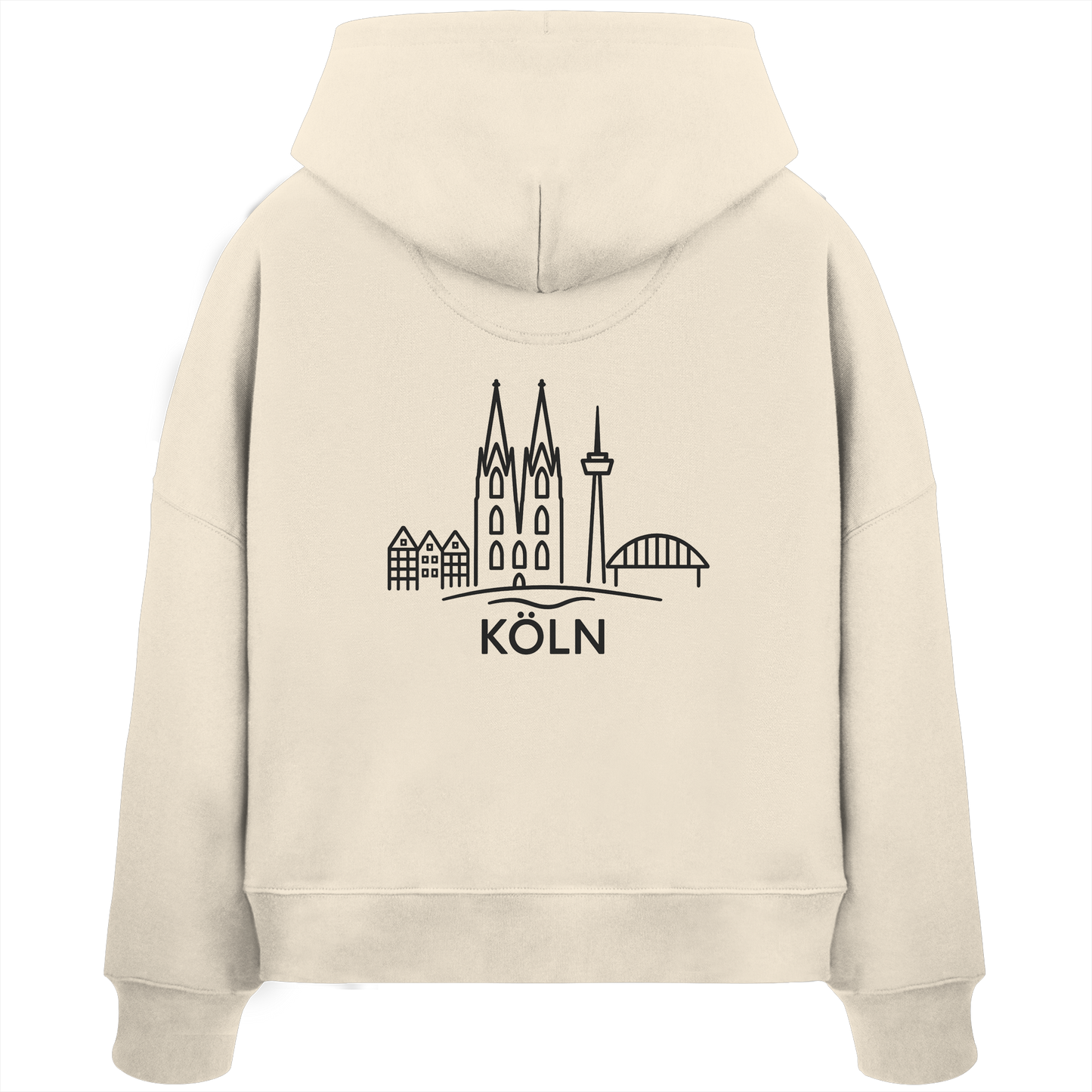 Köln Skyline (großer Druck auf dem Rücken) - Womens Organic Boxcut Hoodie