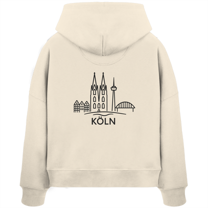 Köln Skyline (großer Druck auf dem Rücken) - Womens Organic Boxcut Hoodie
