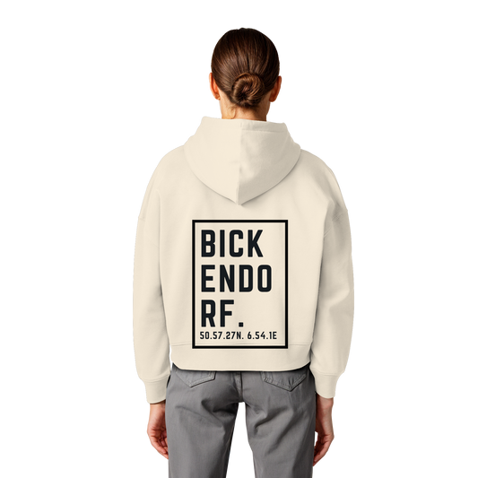Bickendorf Koordinaten (großer Druck auf dem Rücken) - Womens Organic Boxcut Hoodie