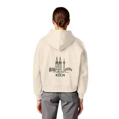 Köln Skyline (großer Druck auf dem Rücken) - Womens Organic Boxcut Hoodie
