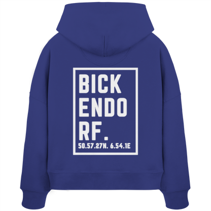 Bickendorf Koordinaten (großer Druck auf dem Rücken) - Womens Organic Boxcut Hoodie