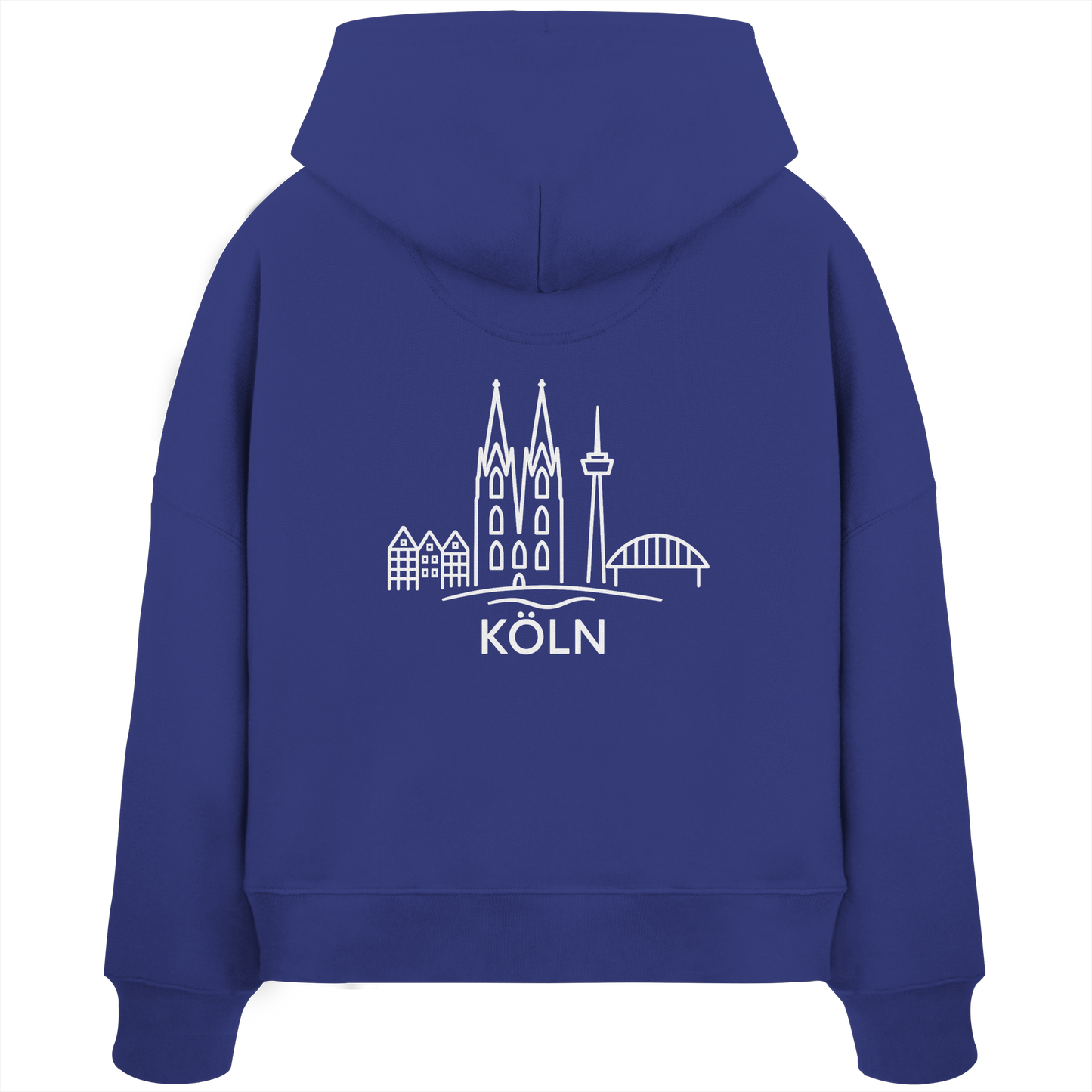 Köln Skyline (großer Druck auf dem Rücken) - Womens Organic Boxcut Hoodie