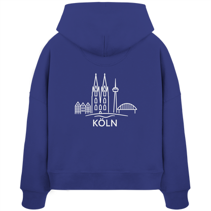 Köln Skyline (großer Druck auf dem Rücken) - Womens Organic Boxcut Hoodie